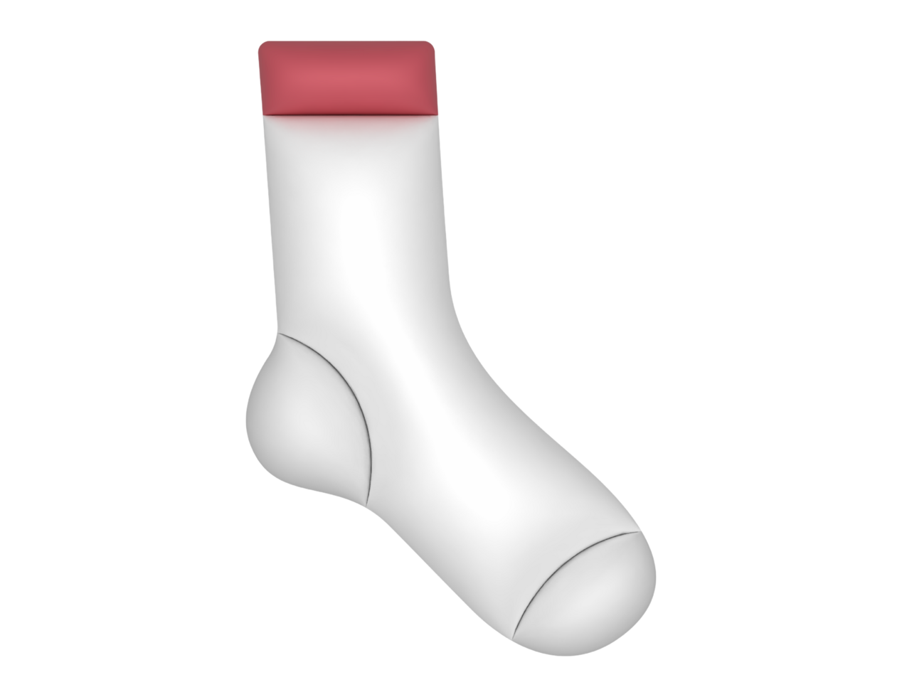 3d sock with red and white stripes on it transparent background png