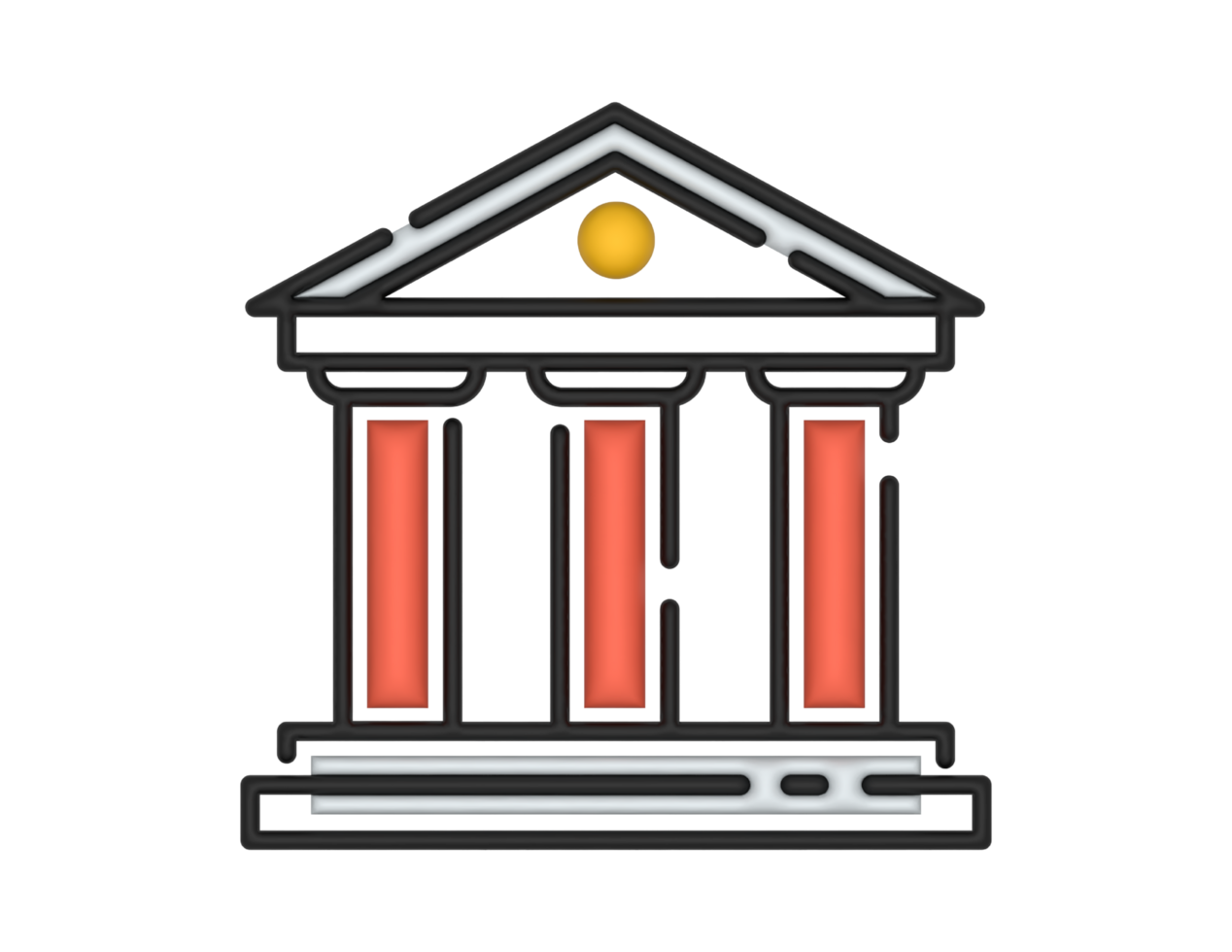 3d Parthenon on a transparent background png