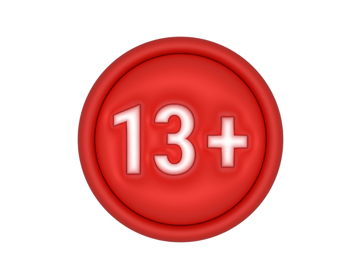 a red button with the number 13 plus png