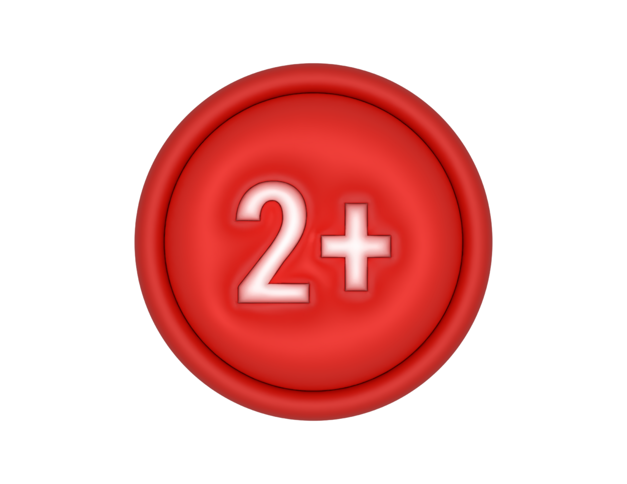 red button with the number two plus png 27244353 PNG