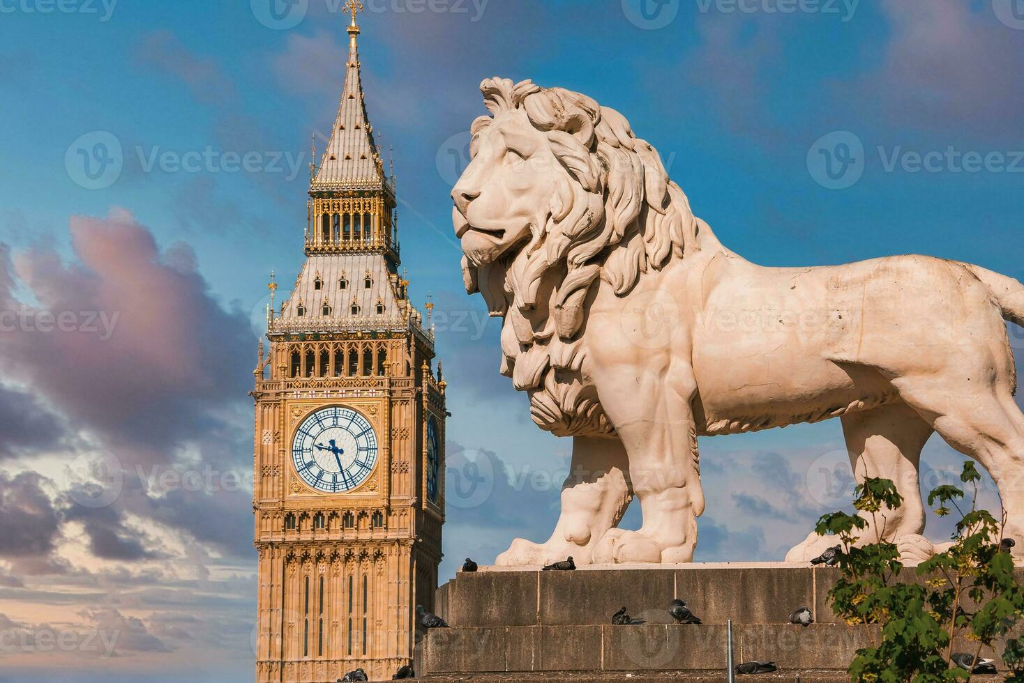 Big Ben and Westminster bridge in London photo