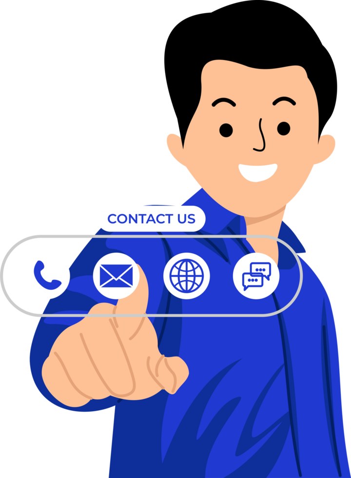 Contact us or the Customer support hotline people connect. Businessman touching virtual icons doing to customer service call center png