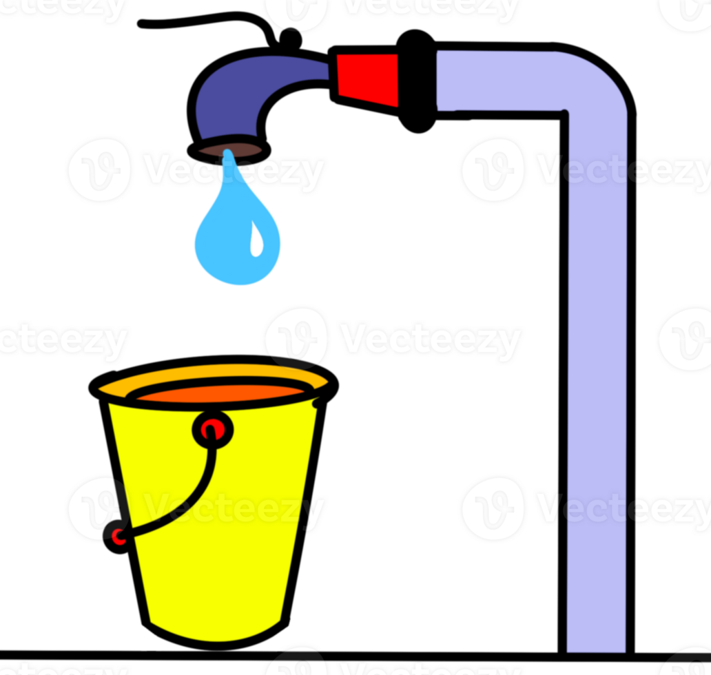 illustrazione di un' rubinetto dove acqua arriva su unico e semplice png