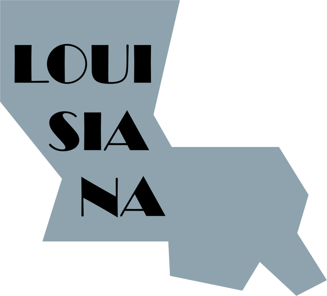 outline drawing of louisiana state map. png