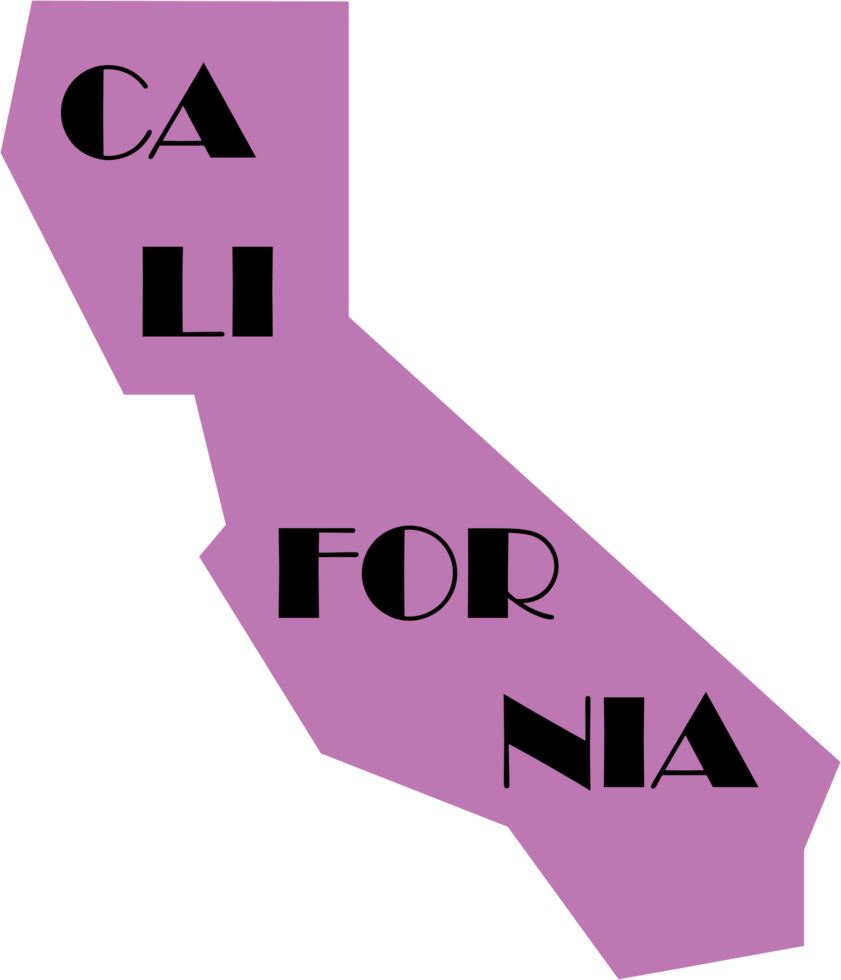 outline drawing of california state map. png
