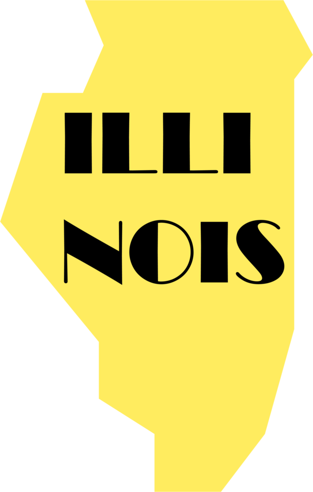 outline drawing of illinois state map. png