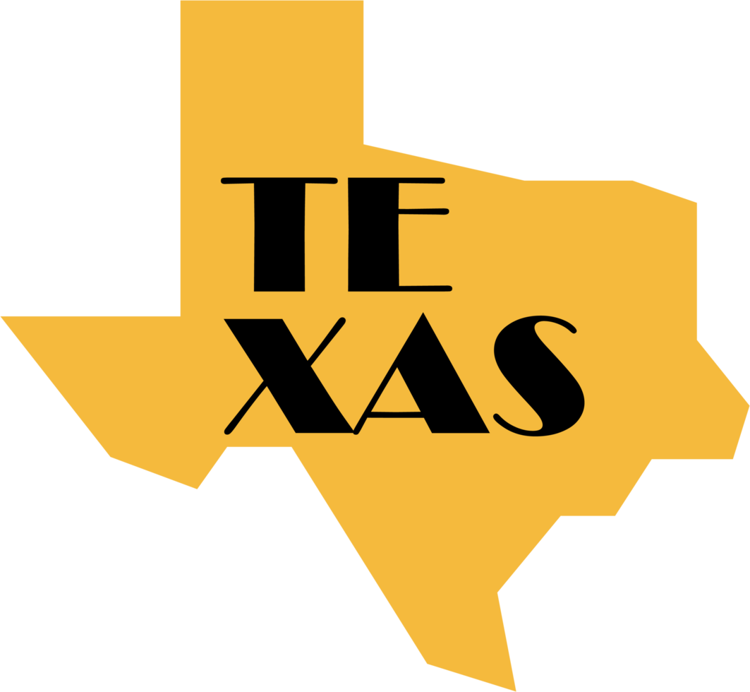 outline drawing of texas state map. png