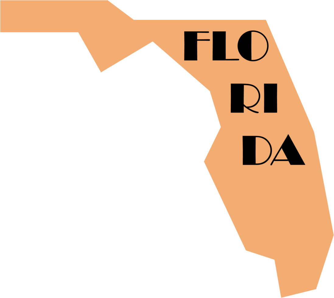 outline drawing of florida state map. png