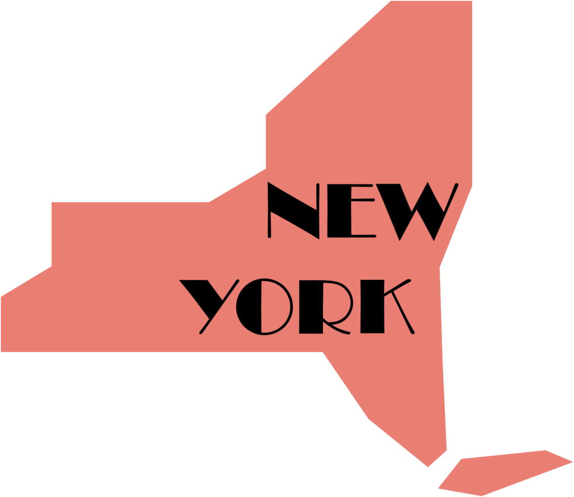 contorno dibujo de nuevo York estado mapa. png