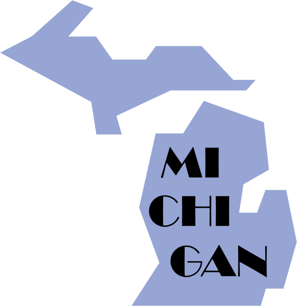 outline drawing of michigan state map. png