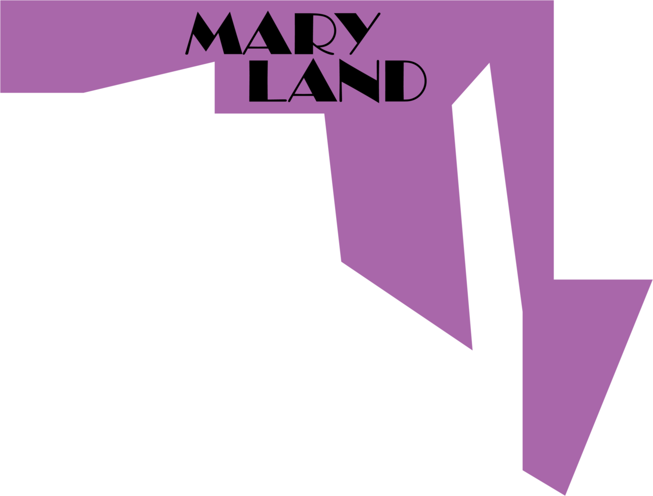 outline drawing of maryland state map. png