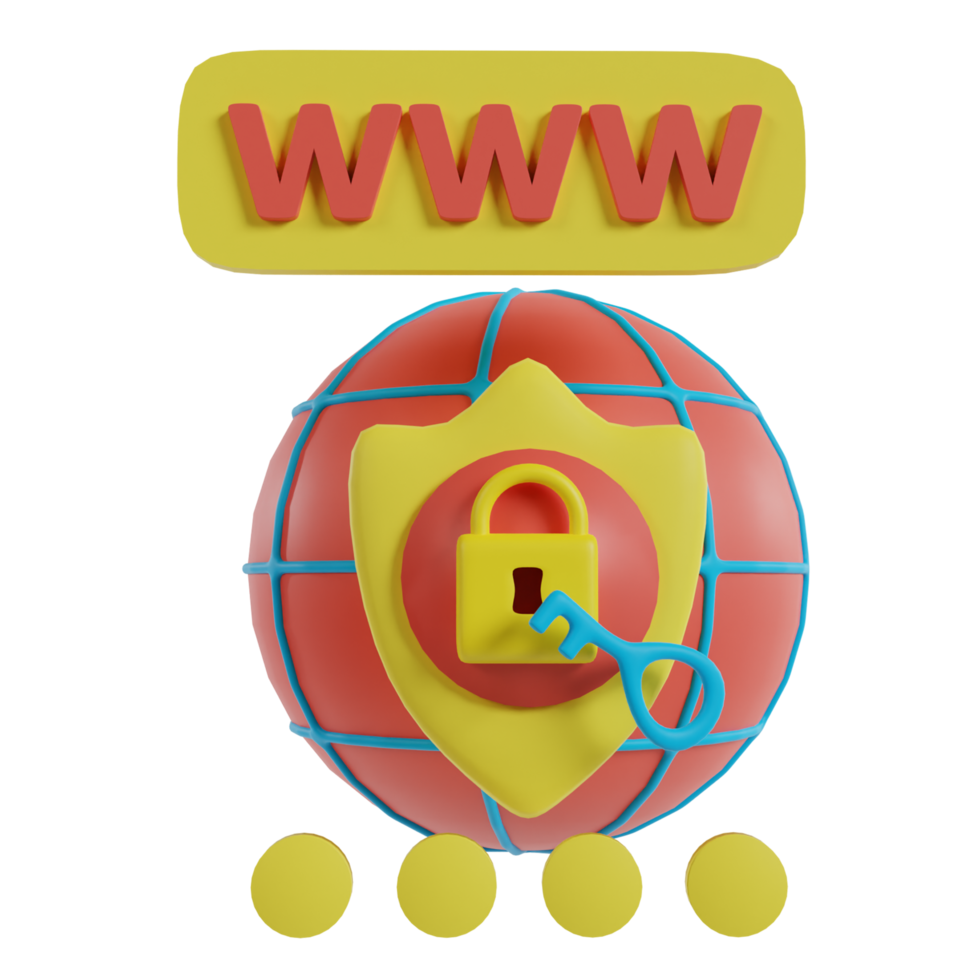 Internet web security icon, 3d icon element for internet system png