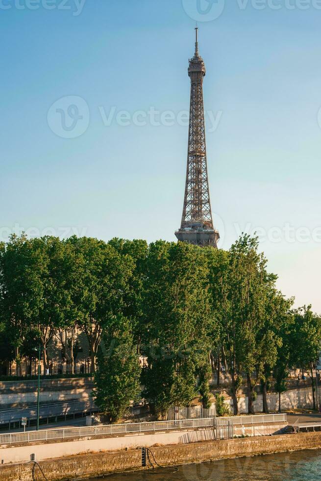 Eiffel Tower on a Sunny Day in Paris photo