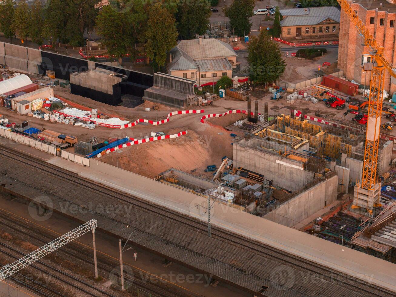 Building Rail Baltica project in the cenetr of Riga. photo