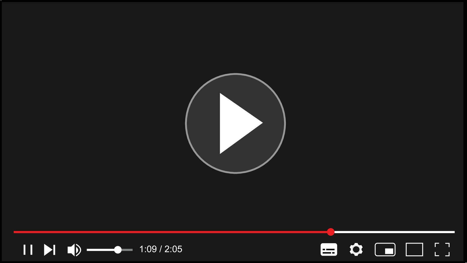 Multimedia video player frame template, footage display. Live video