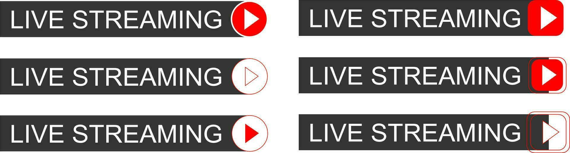 Live video streaming vector play buttons