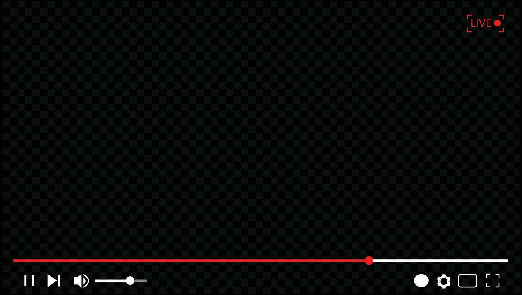 Multimedia video player frame template, footage display. Live video