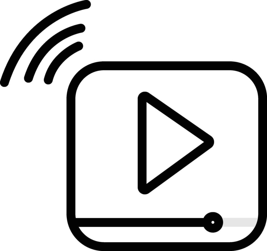 Video streaming icon, black play button shape, vector illustration