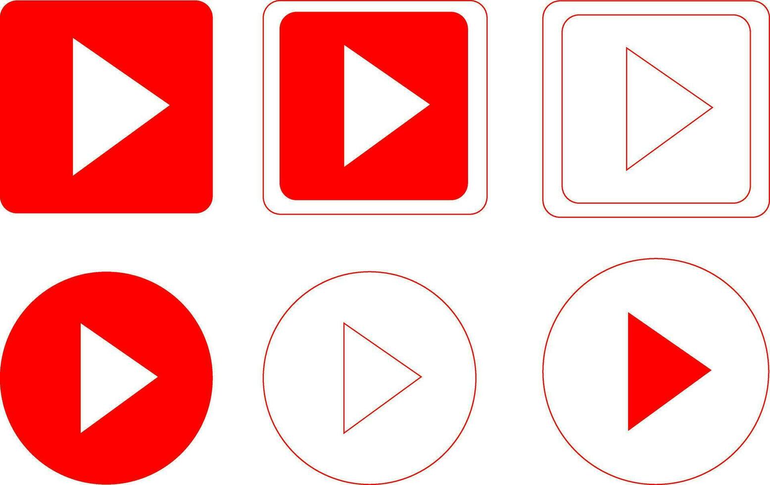 Live video streaming vector play buttons