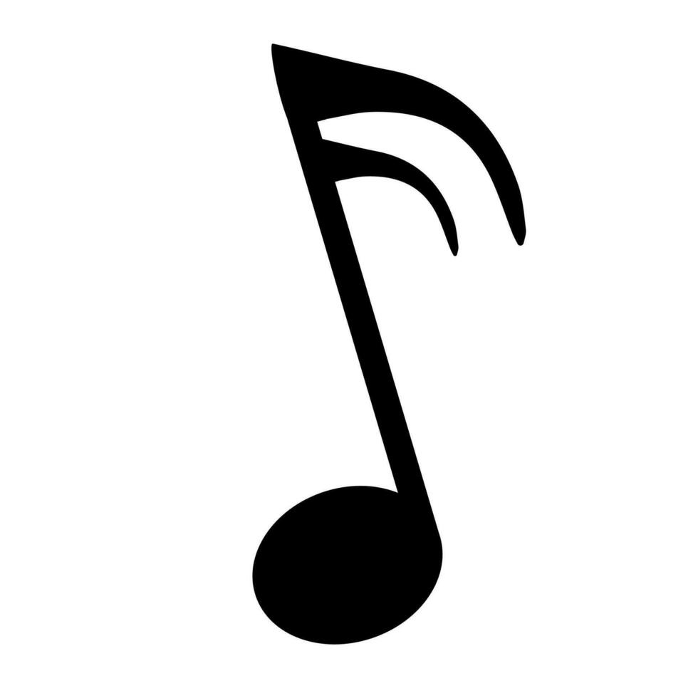 Music note icon isolated over white background. Musical vector icon for websites, musical apps and decoration purposes