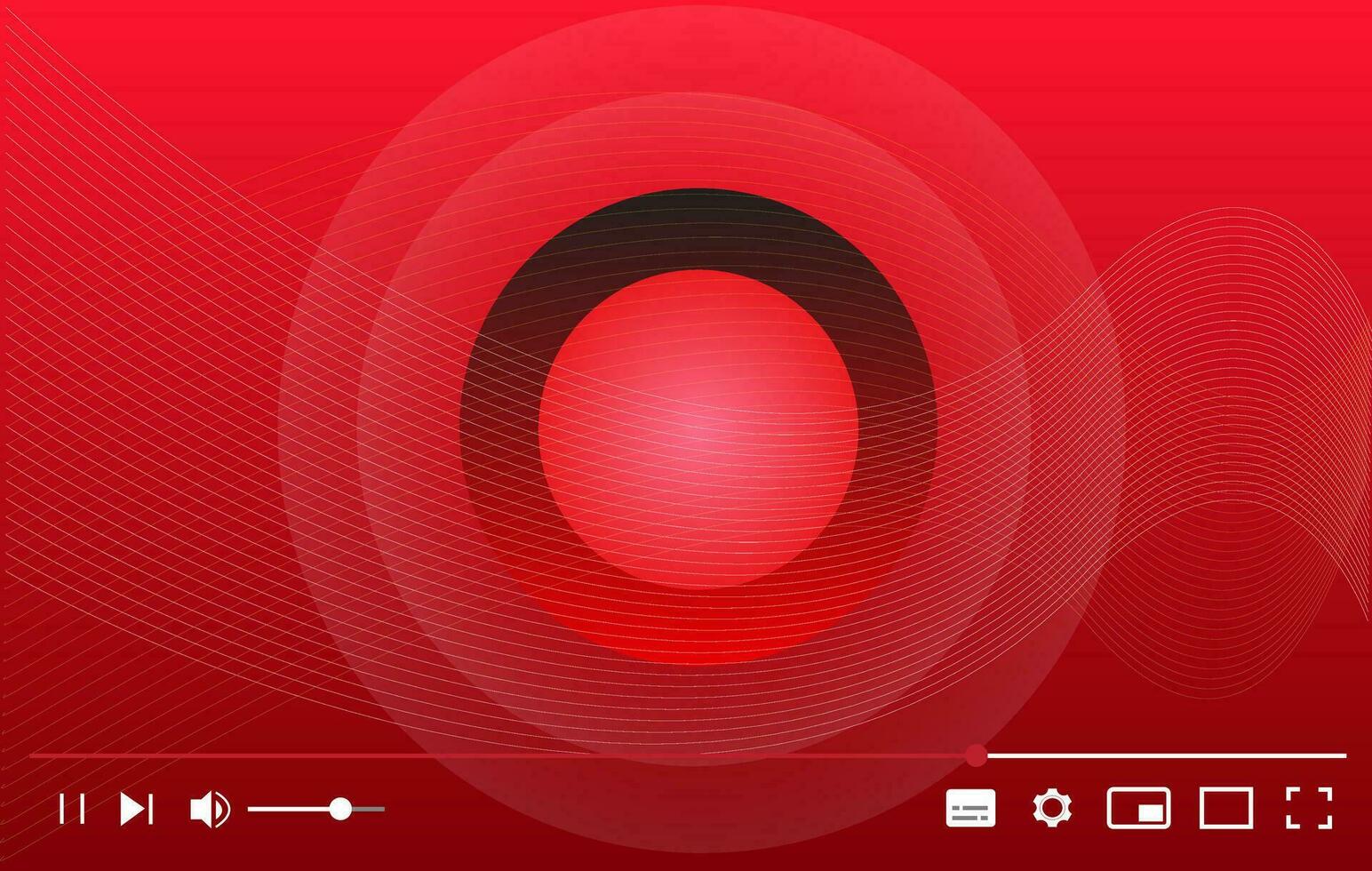 multimedia vídeo jugador con ondulado fondo, En Vivo transmisión cubrir, vector ilustración