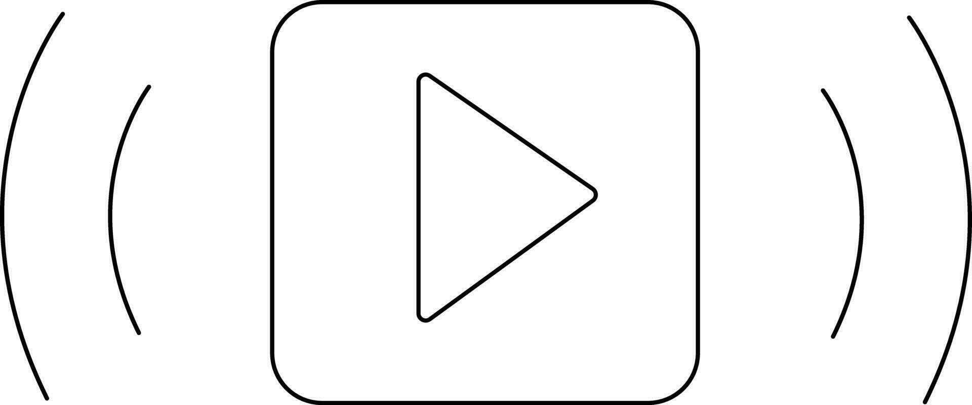 Video streaming icon, black play button shape, vector illustration