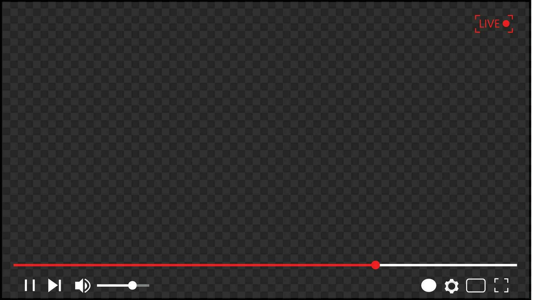 Multimedia video player frame template, footage display. Live video streaming, broadcasting vector illustration