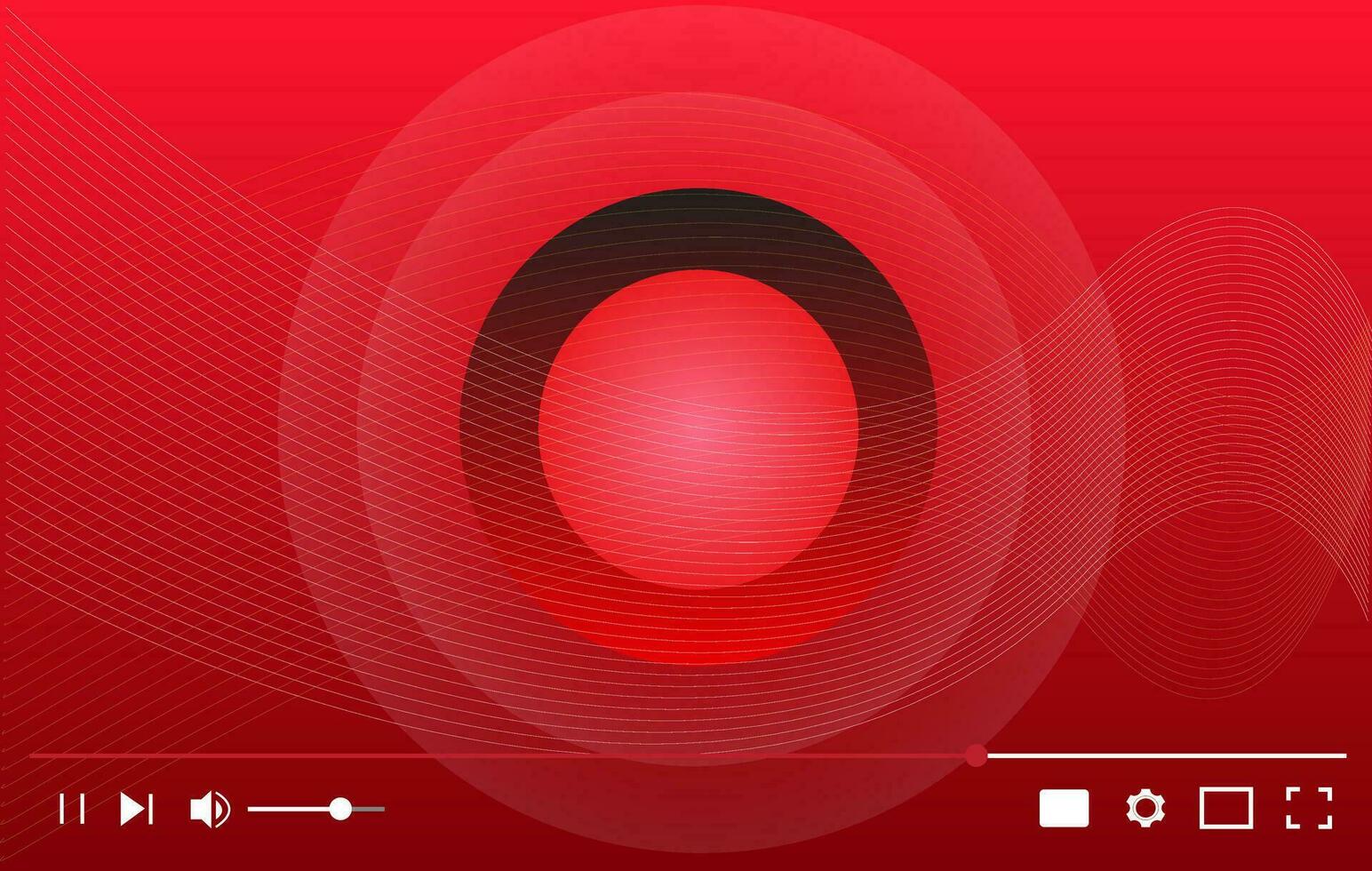 multimedia vídeo jugador con ondulado fondo, En Vivo transmisión cubrir, vector ilustración