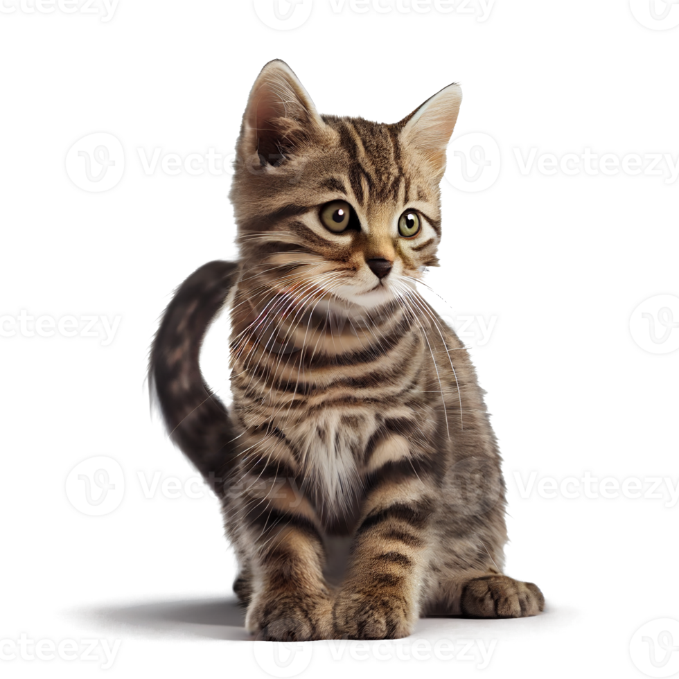 cute kitten on transparent background png