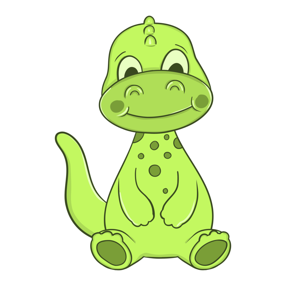 linda bebé dinosaurio con contento cara png