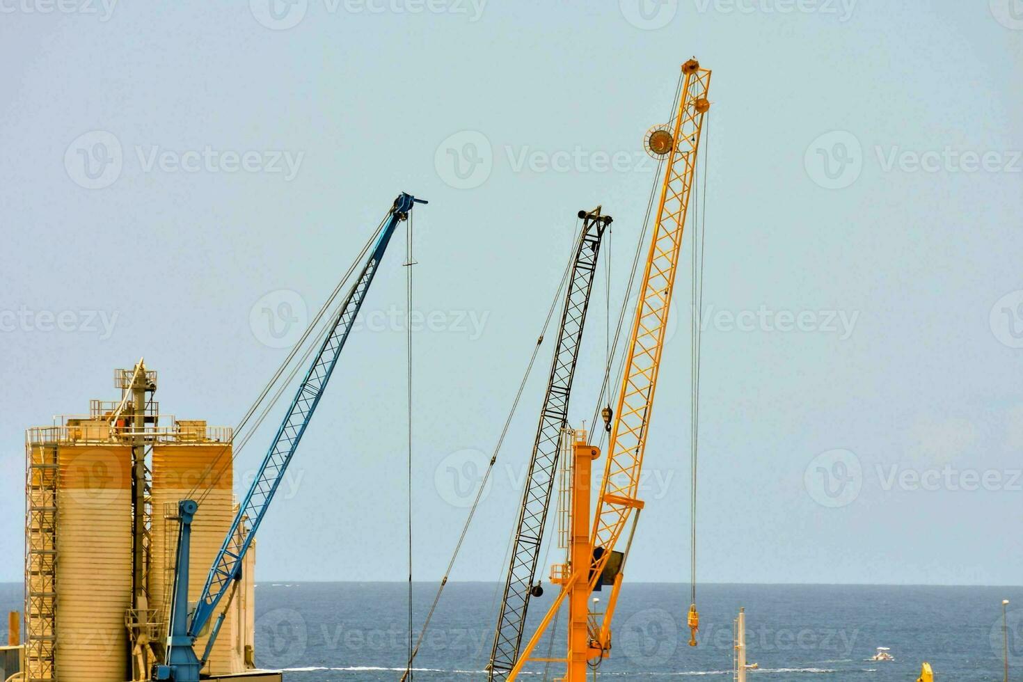 cranes in the ocean photo