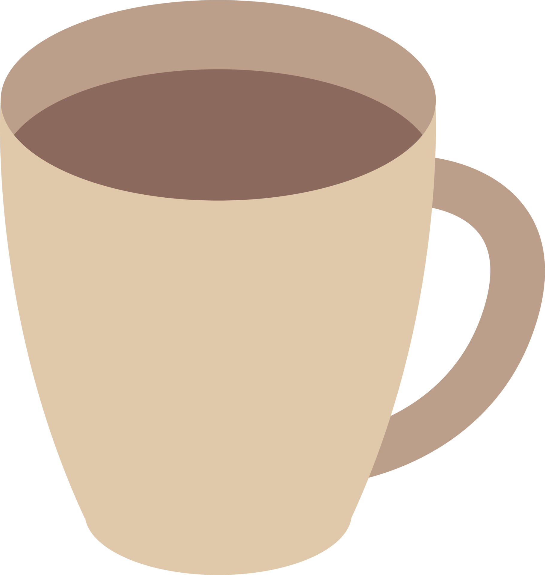 Colorful flat mug illustration. PNG with transparent background
