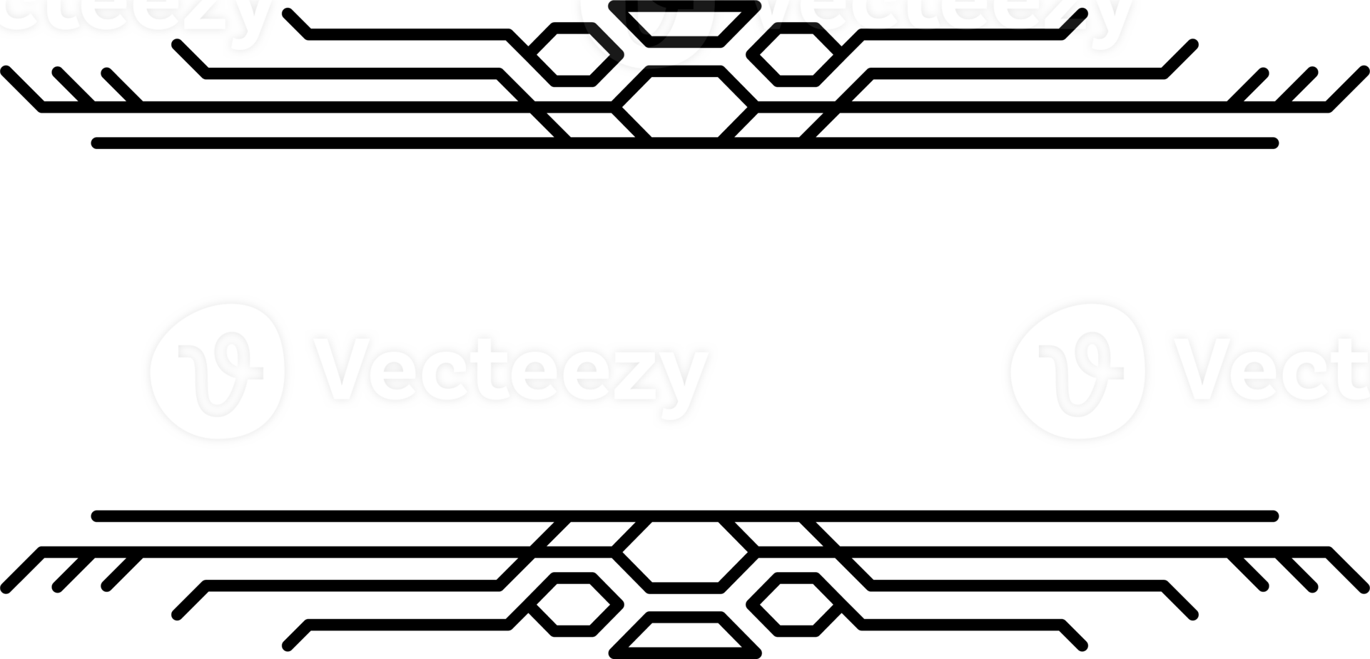 Abstract text frames with black thin line. PNG with transparent