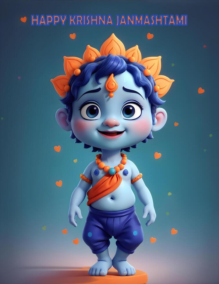 ai generado contento Krishna janmashtami 2023 foto