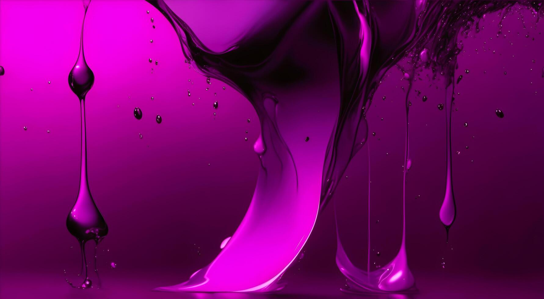 Ai generative Abstract artistic background with purple, pink and magenta colour splashes and drops photo