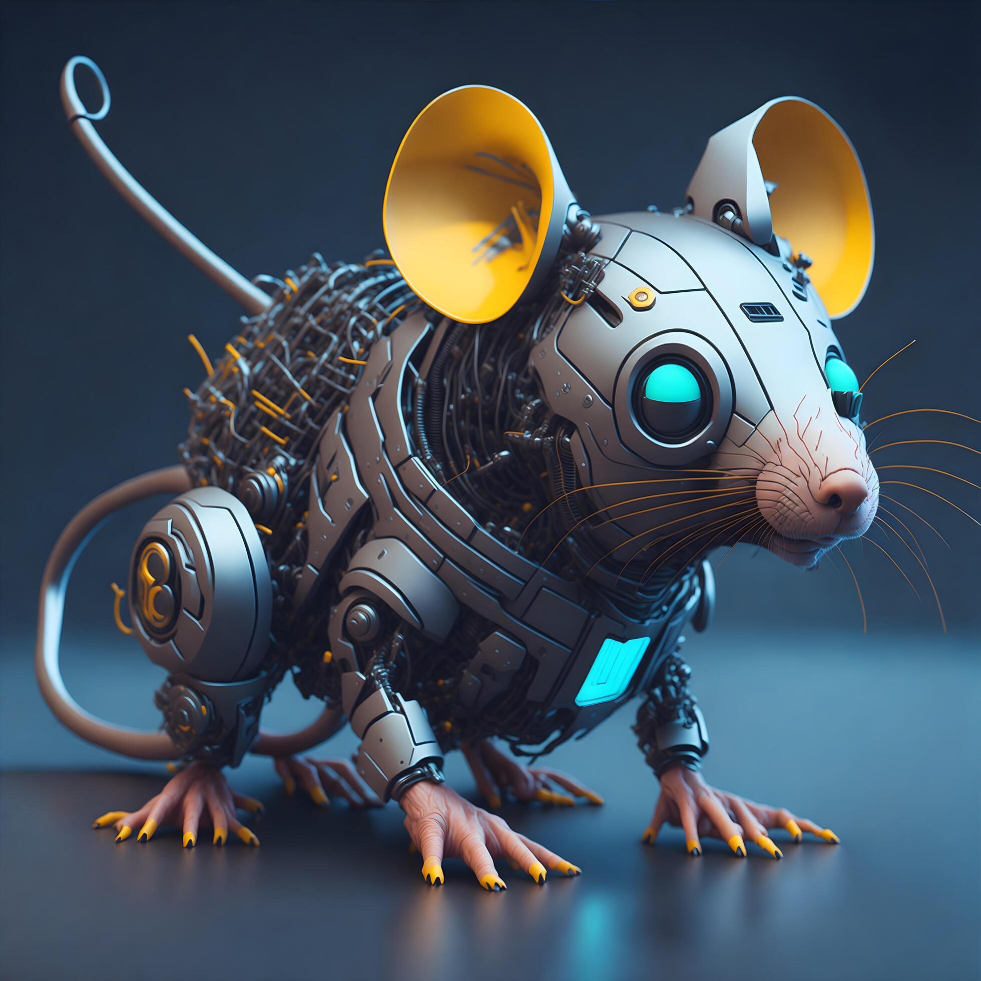 Design of isolated robotic cyborg rat on blue background 27246293 Stock ...