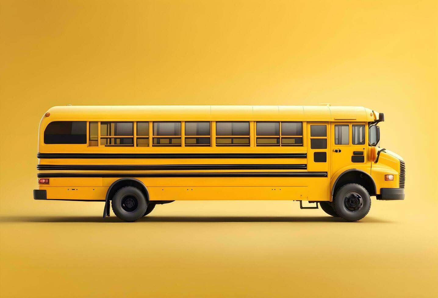 Ai generative yellow school bus illustration, back to school concept photo