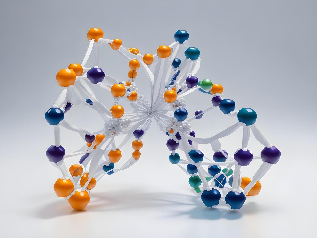 Concept design, 3d render of molecular dna structure on white background photo