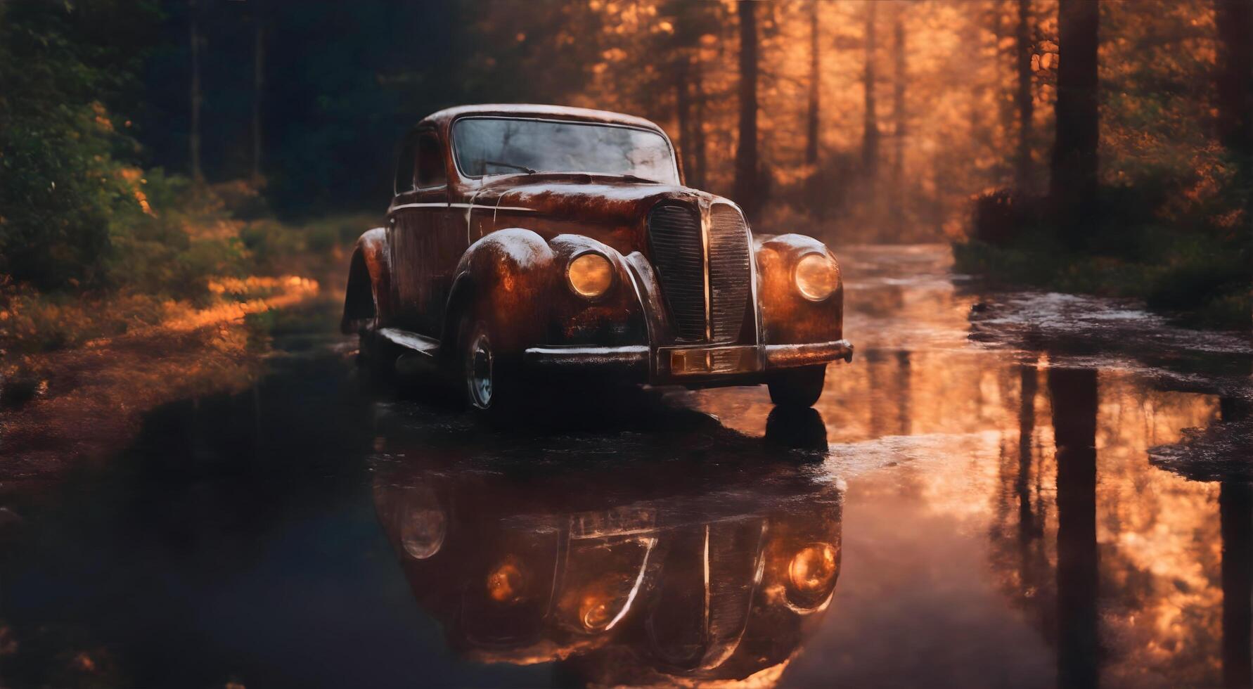 ai generativo antiguo Temporizador Clásico clásico coche fondo de pantalla, antecedentes foto