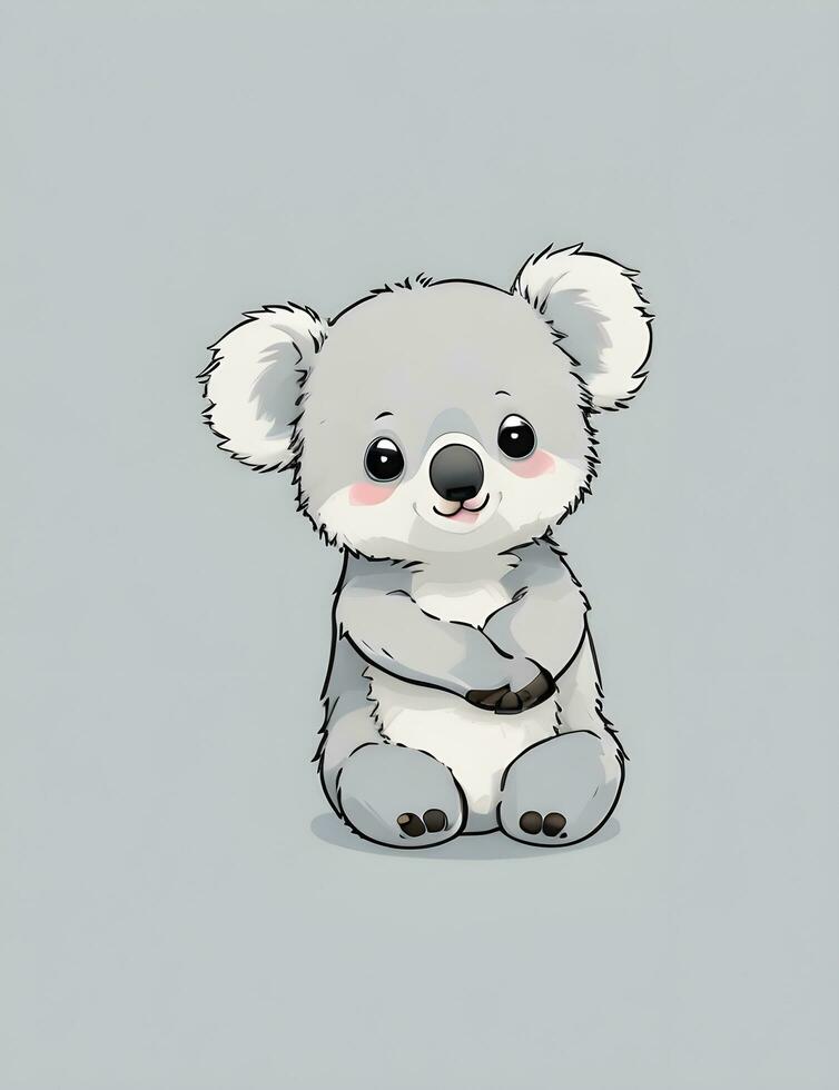 Ai generative illustration of adorable cute baby koala bear photo