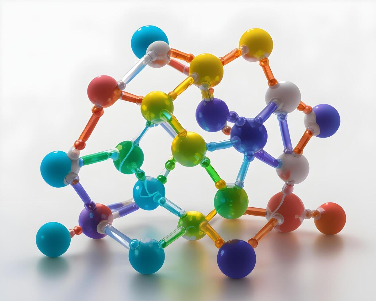 Concept design, 3d render of molecular dna structure on white background photo