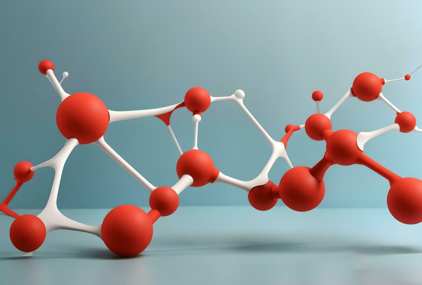 Ai generative molecular dna structure 3d model background design, banner with copy space text photo