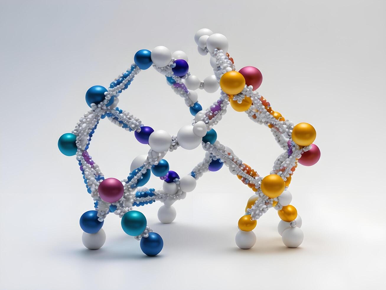 Concept design, 3d render of molecular dna structure on white background photo