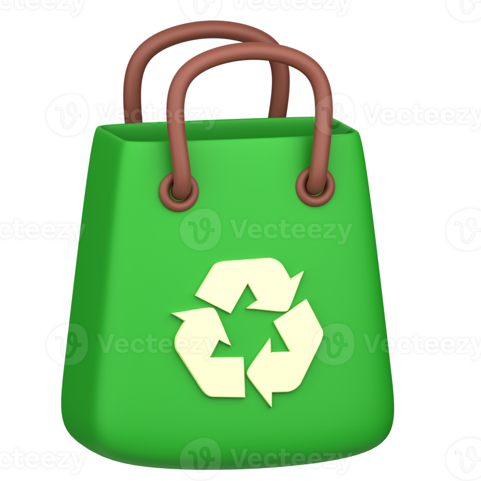 3d illustration of eco shoping png