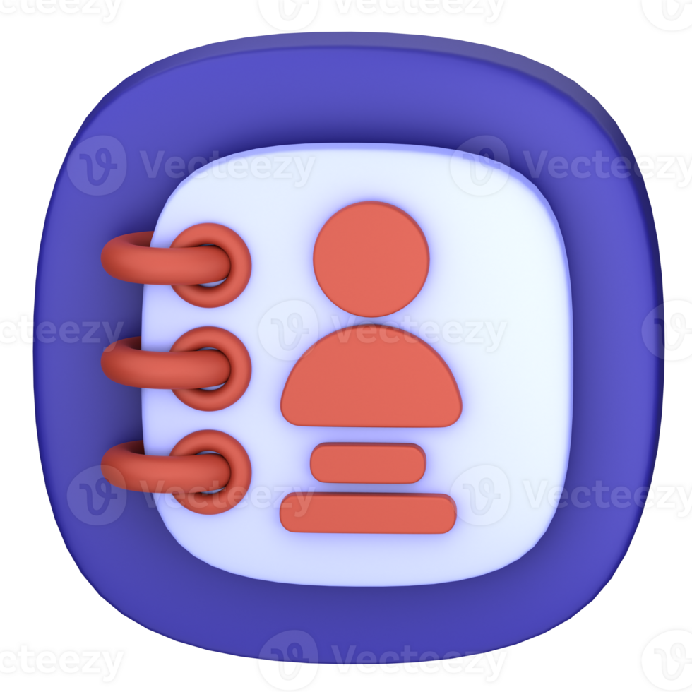 3D icon illustration phone book png
