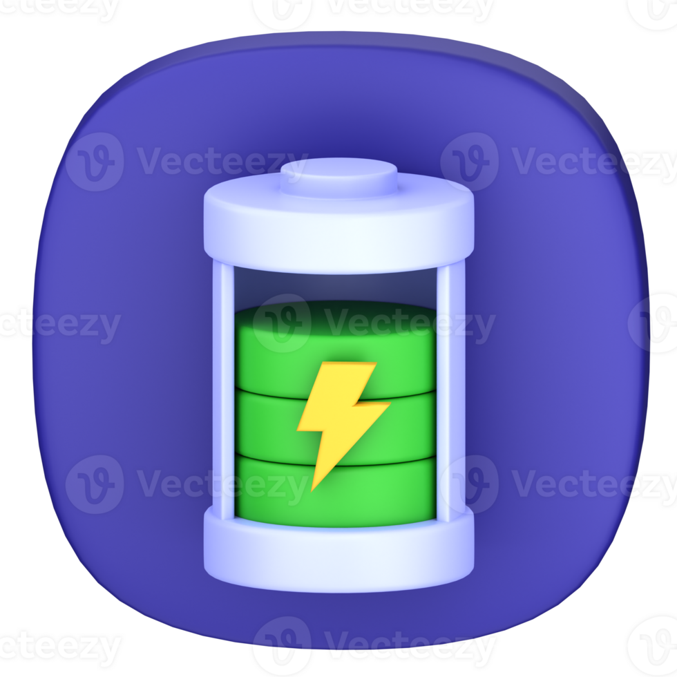 3D icon illustration bateray charging png