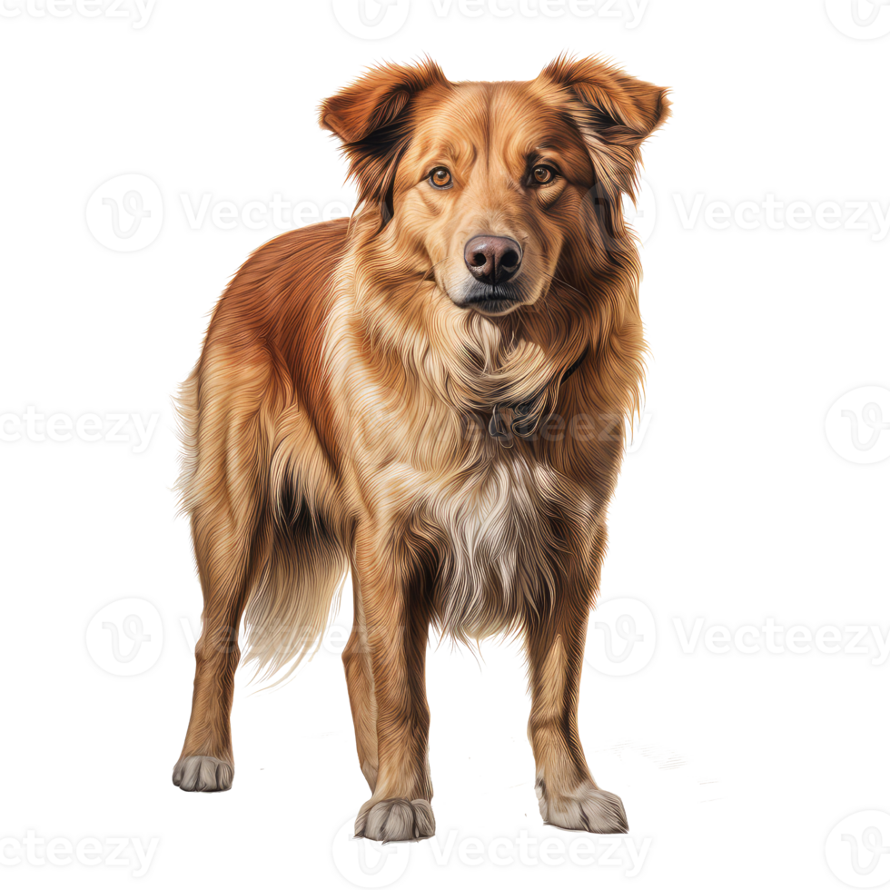 Golden Retriever dog isolated on transparent background . AI Generated png