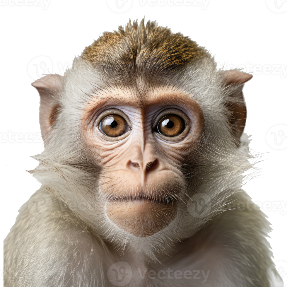 Monkey isolated on transparent background . AI Generated png