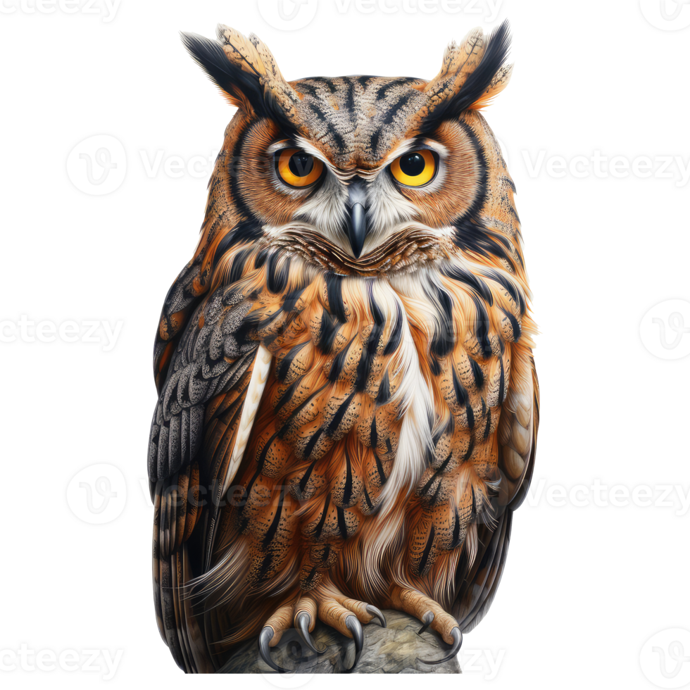 owl isolated on transparent background . AI Generated png