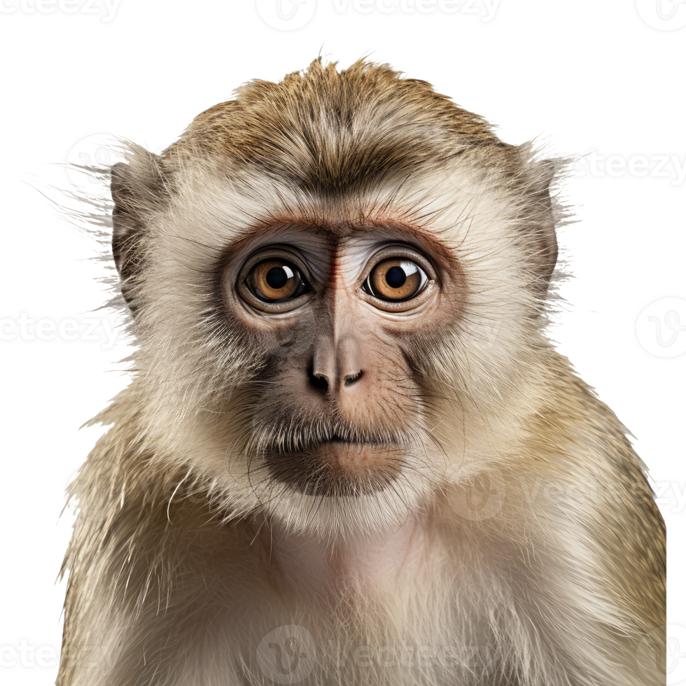 Monkey isolated on transparent background . AI Generated png